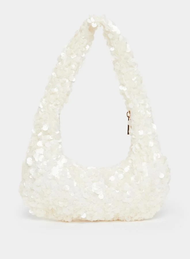 ستايلي حقيبة كتف مزينة بالترتر